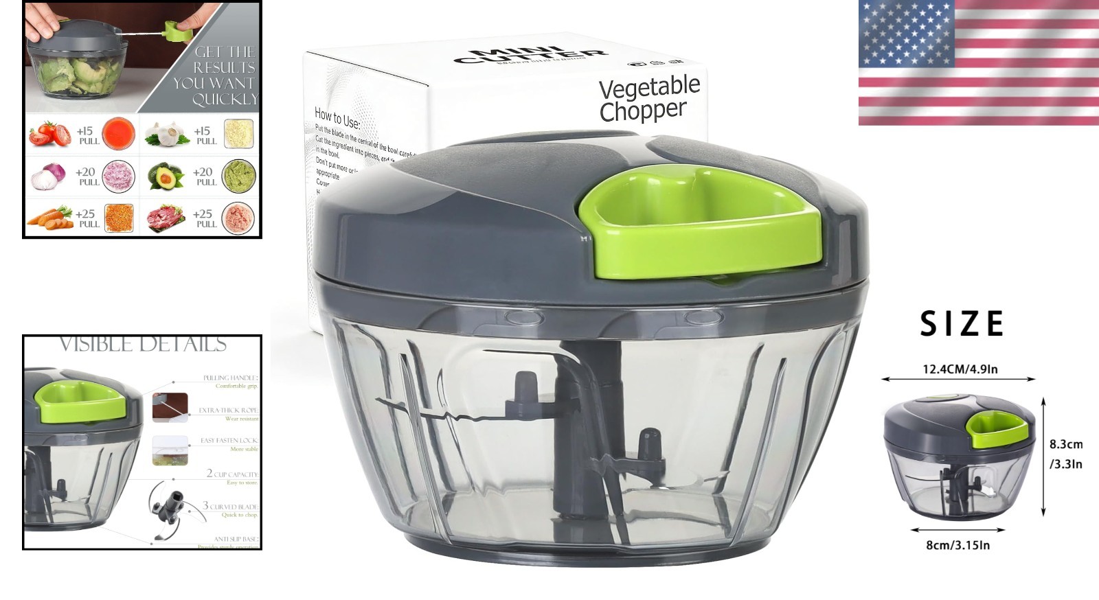 Dishwasher Safe 500ml Vegetable Chopper – Effortless Prep for Every Occasion