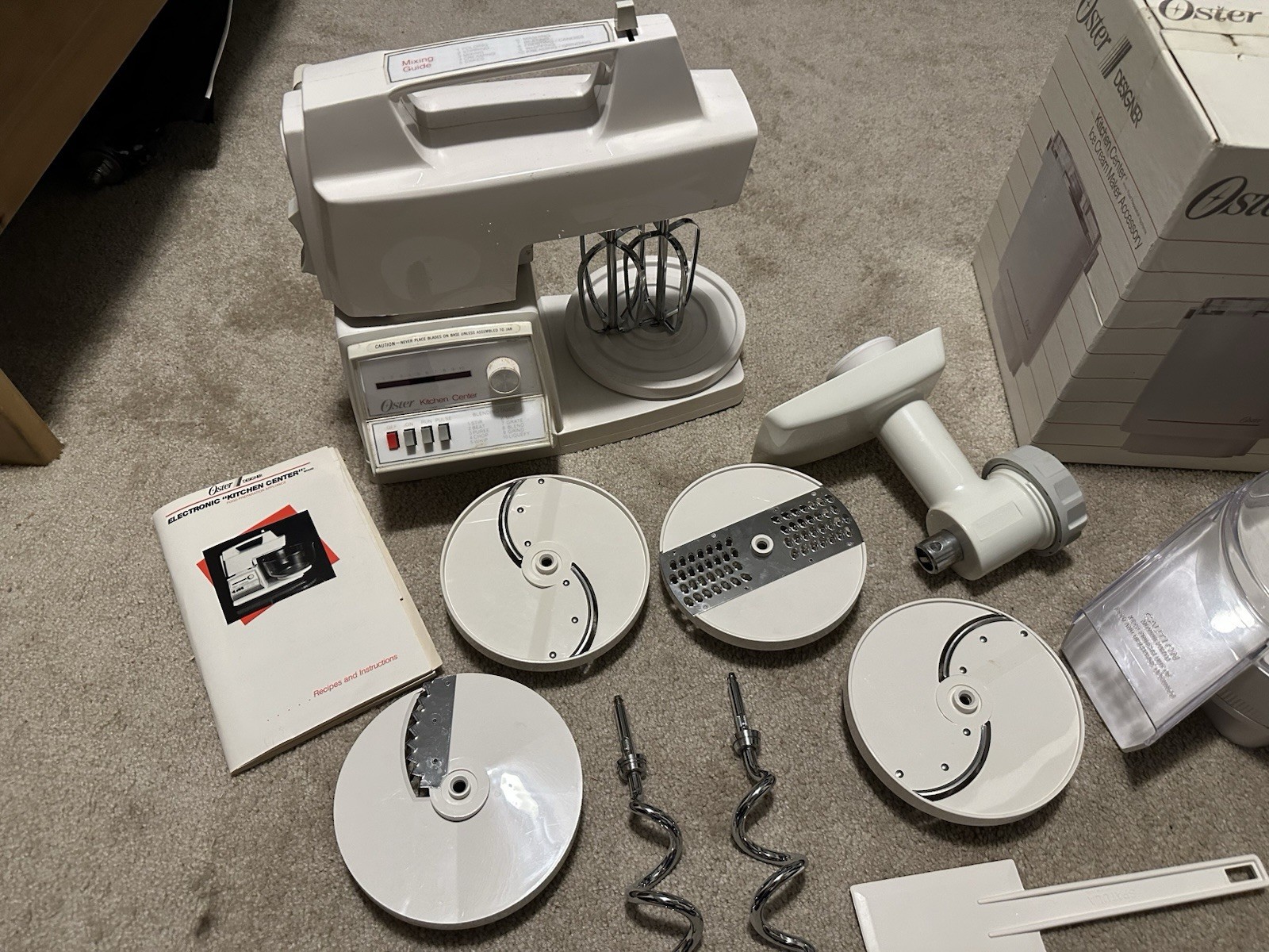 Oster Electronic Kitchen Center, Meat Grinder, Shredder, Whisks, Ice Cream Maker