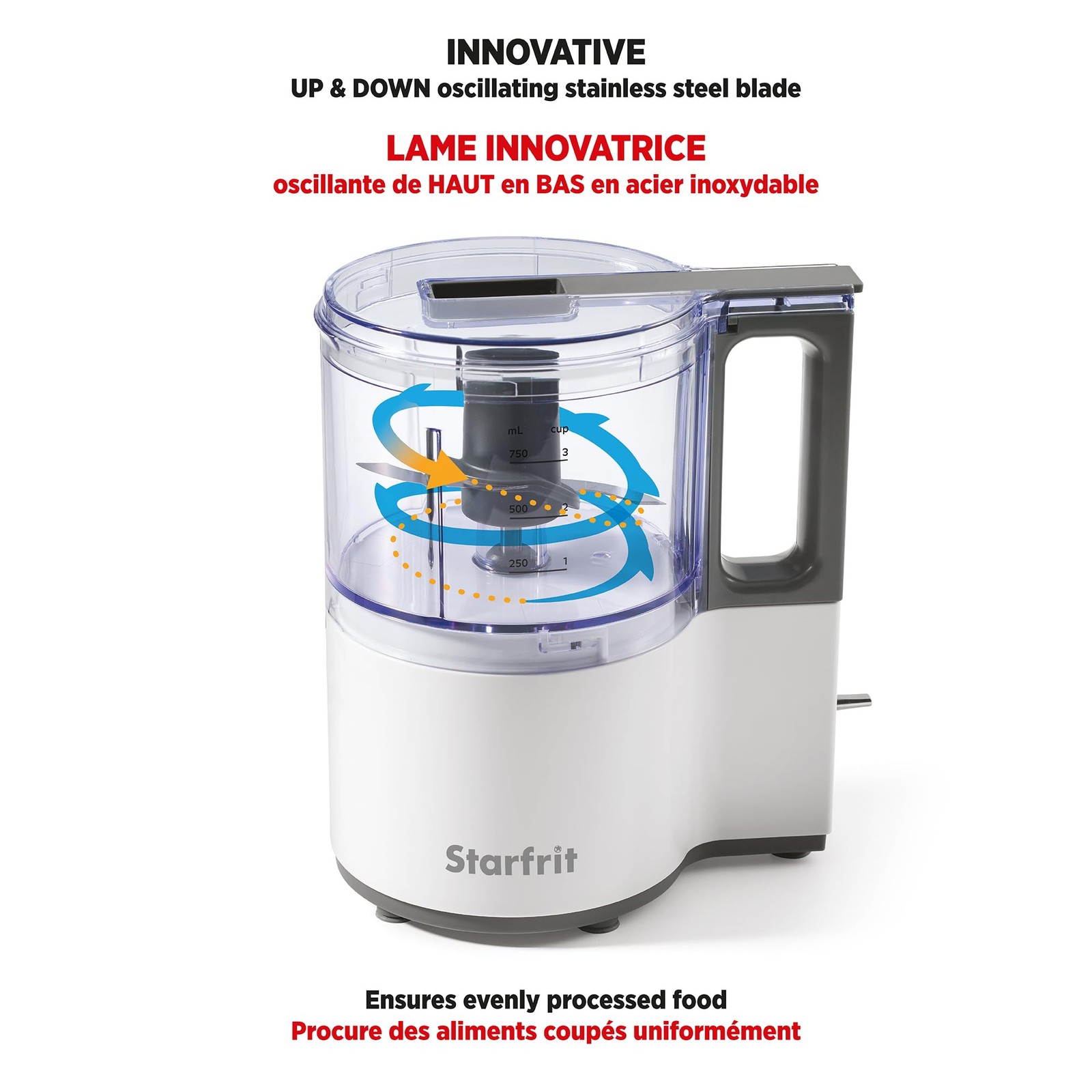 Electric Oscillating Food Processor – 4 Cups – Measuring Spoon – High, Low & …