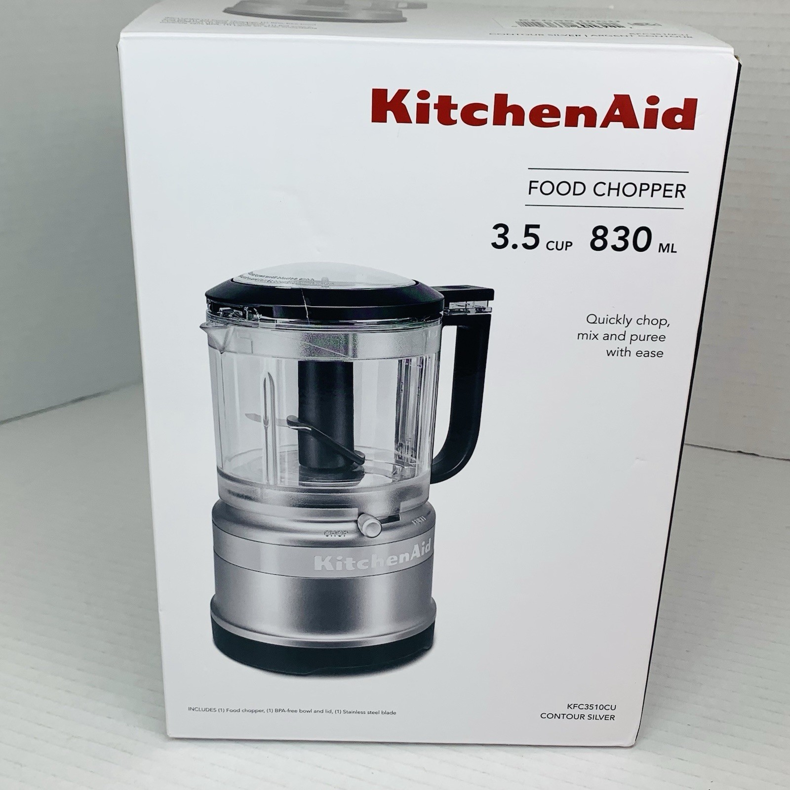KitchenAid 3.5 Cup Food Chopper Contour Silver – KFC3516CU – Chop – Mix – Purée