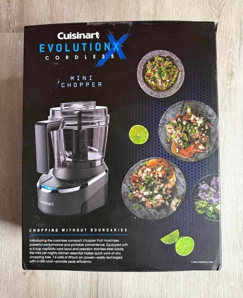 Cuisinart Cordless Mini Food Processor Chopper, 4 cup, RMC-100 EvolutionX NEW!