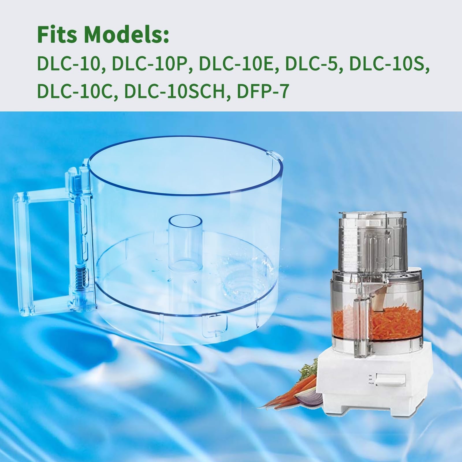 7-Cup Food Processor Work Bowl Compatible with DLC-10 Series & FP-631AGTX-1, 2 T