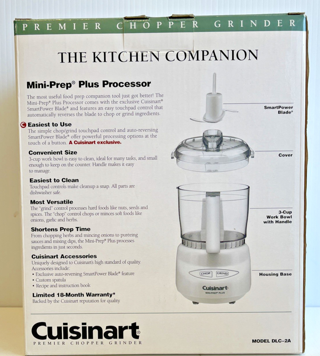 Cuisinart DLC-2A Mini-Prep Plus 24oz Food Processor – White