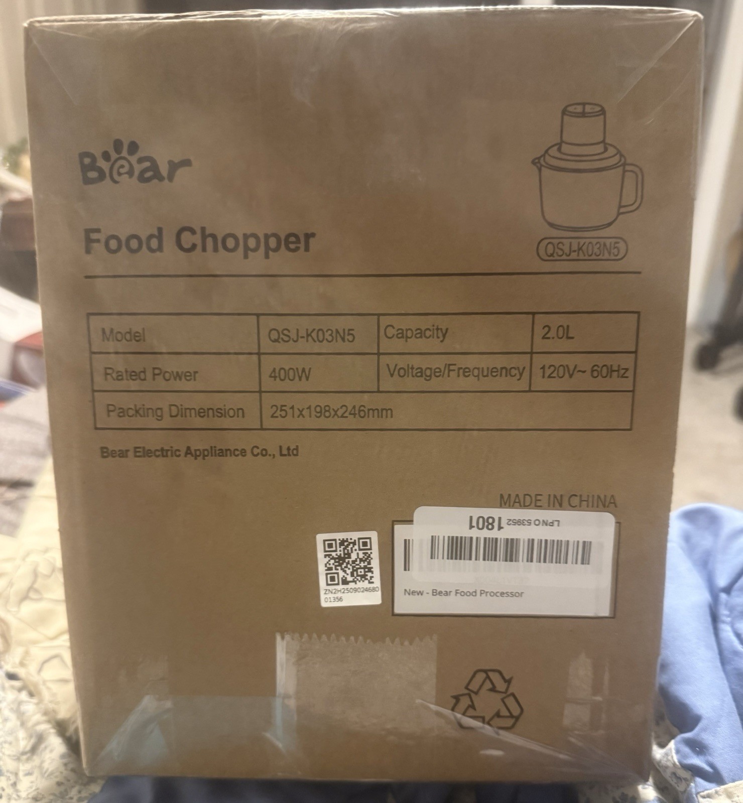 Bear Food Processor, Electric Food Chopper with 2 Glass Bowls (8 Cup+2.5 Cup),