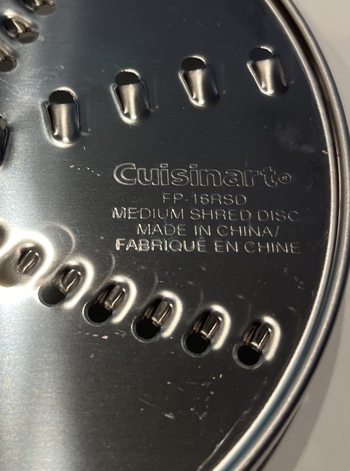 Cuisinart Replacement Parts: FP-16ASD Adjustable SlIce Disc FP-16RSD Shred Disc