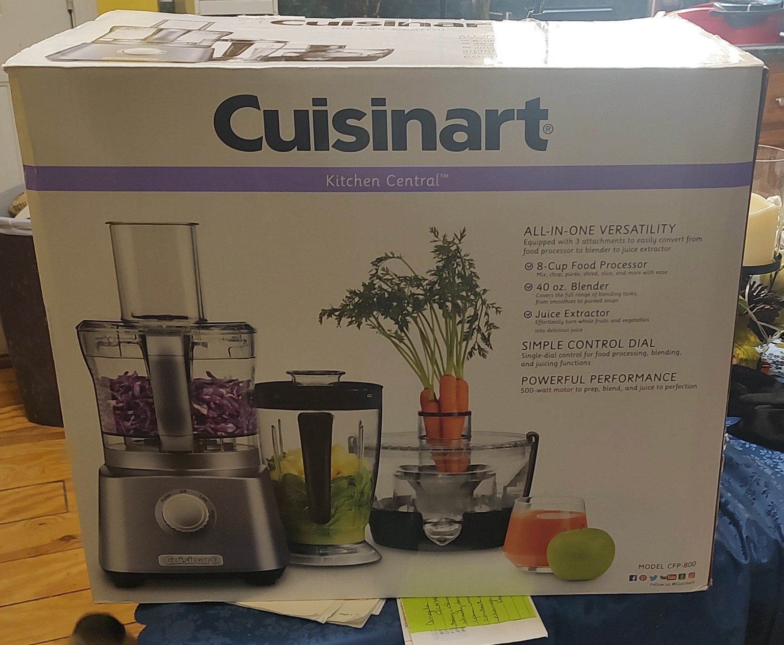 Cuisinart Kitchen Central CFP-800 Food Processor, Blender, Juice Extractor 8 Cup