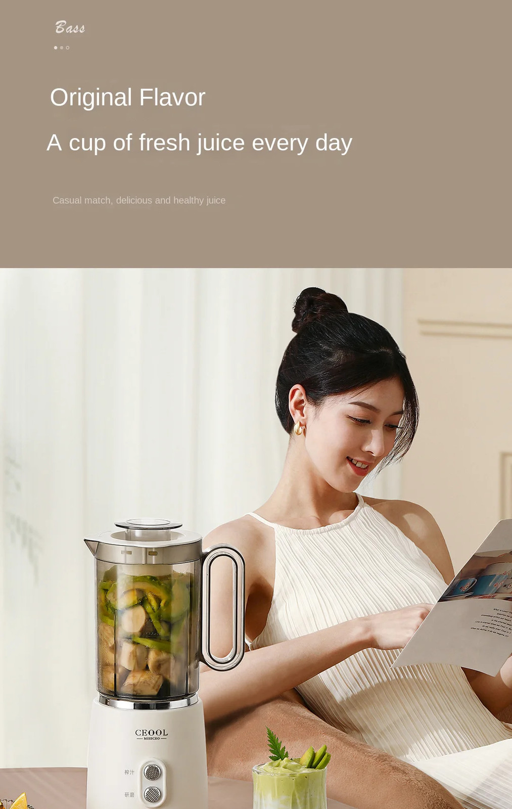2IN1 Food Blender Portable Juicer Smoothie Maker Fruit Mixer Bean Grinder Mixer