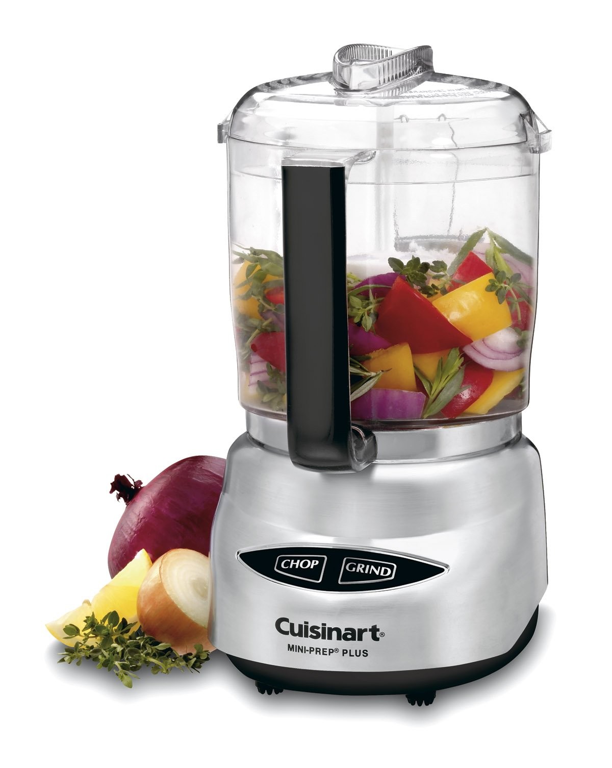 Food Processor 4 Cup Brushed Stainless Steel Cuisinart Mini Prep Plus Shiny