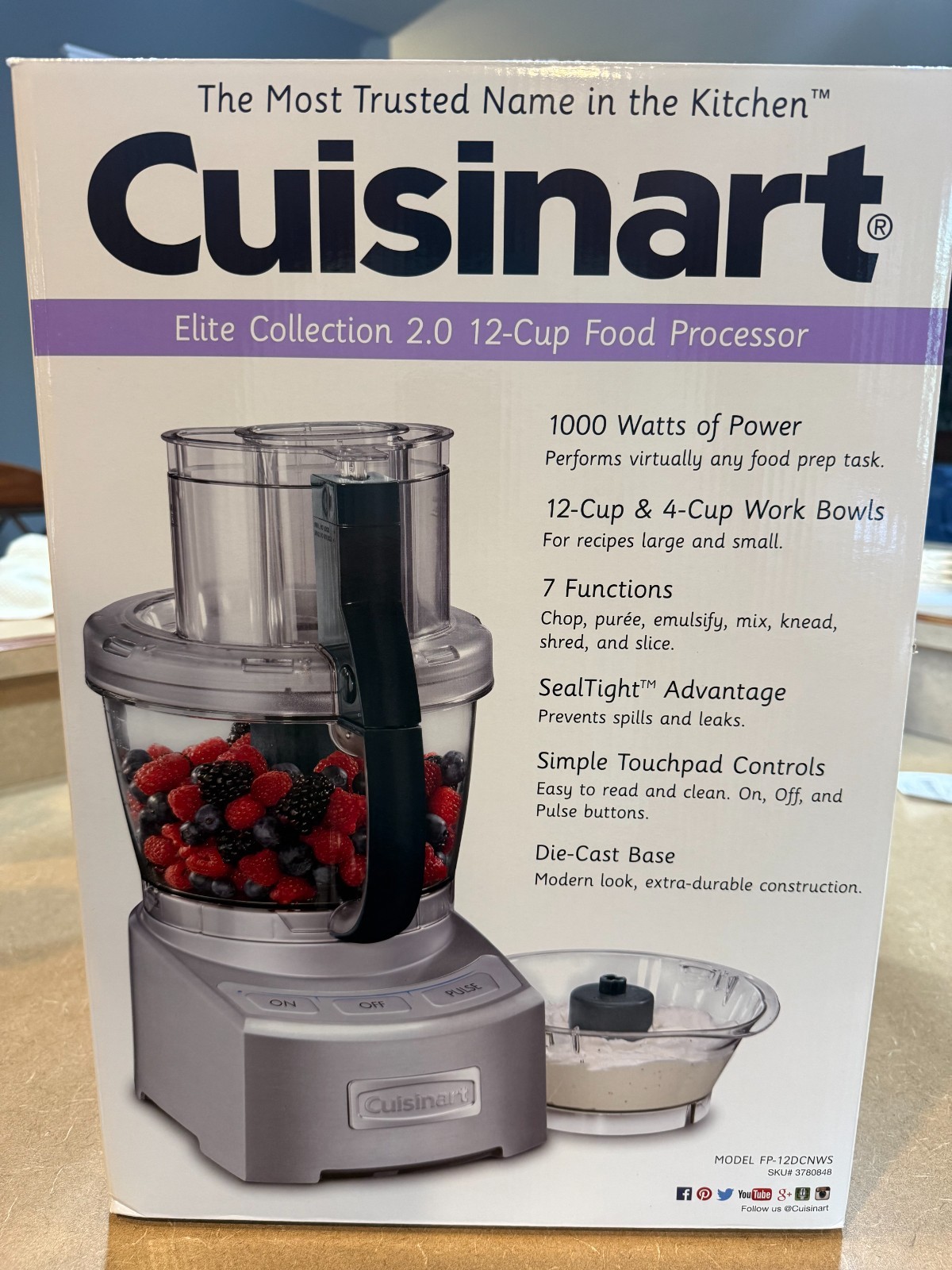 Cuisinart FP-12DCNWS Elite Collection 2.0 12-Cup Food Processor, Die Cast NIB