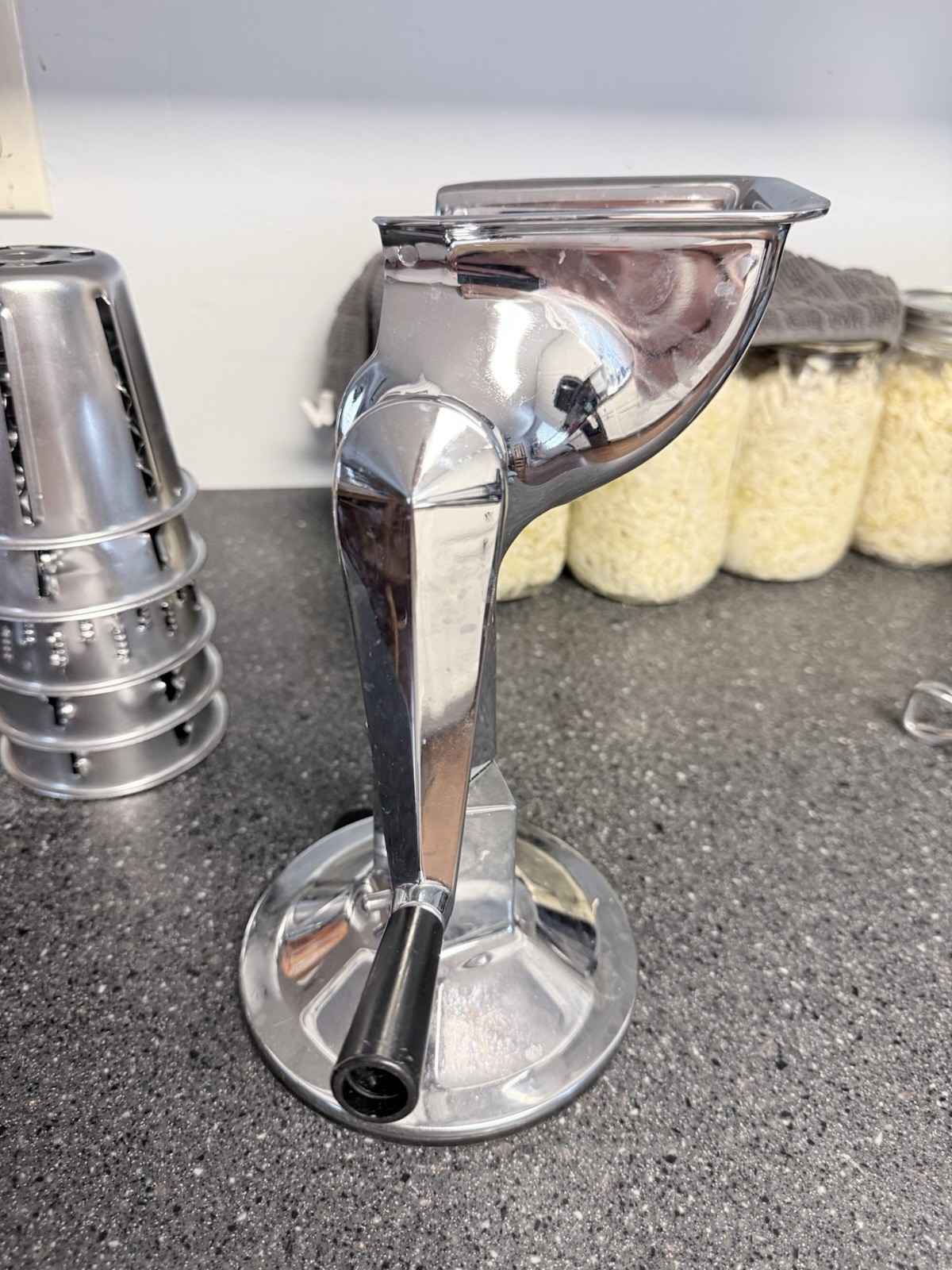 King Kutter Healthy Gourmet Manual Kitchen Cutter Food Processor w/ 4 Cones