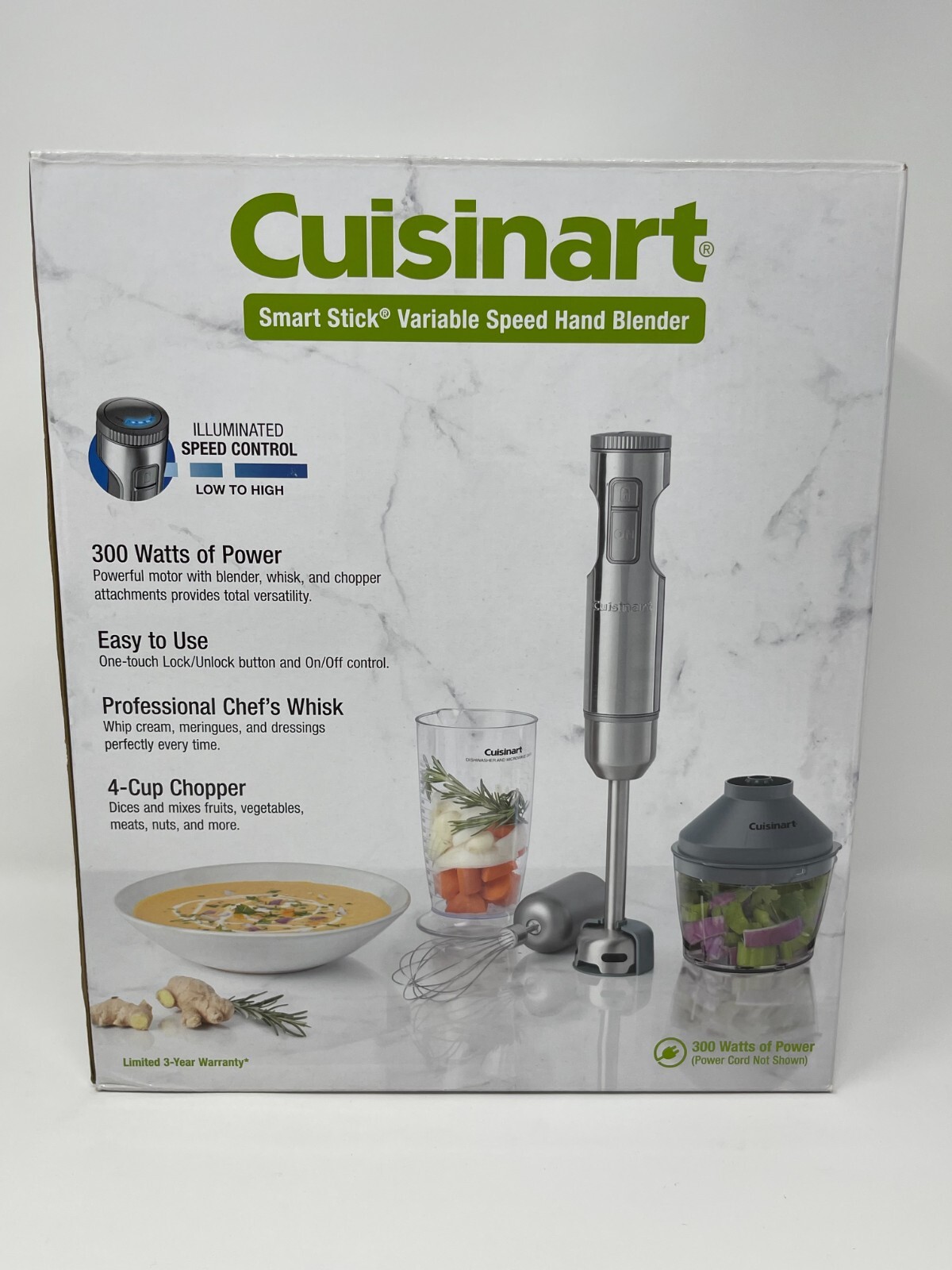 Cuisinart HB-900PC Immersion Hand Blender Smart Stick Variable Speed Storage Bag