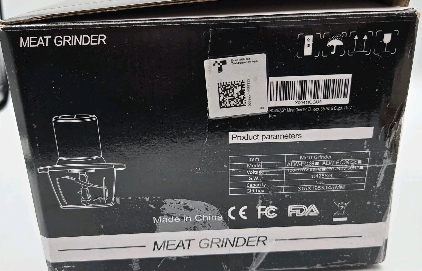HOMEASY Electric Meat Grinder Food Chopper 350W 8 Cup 2L Kitchen New