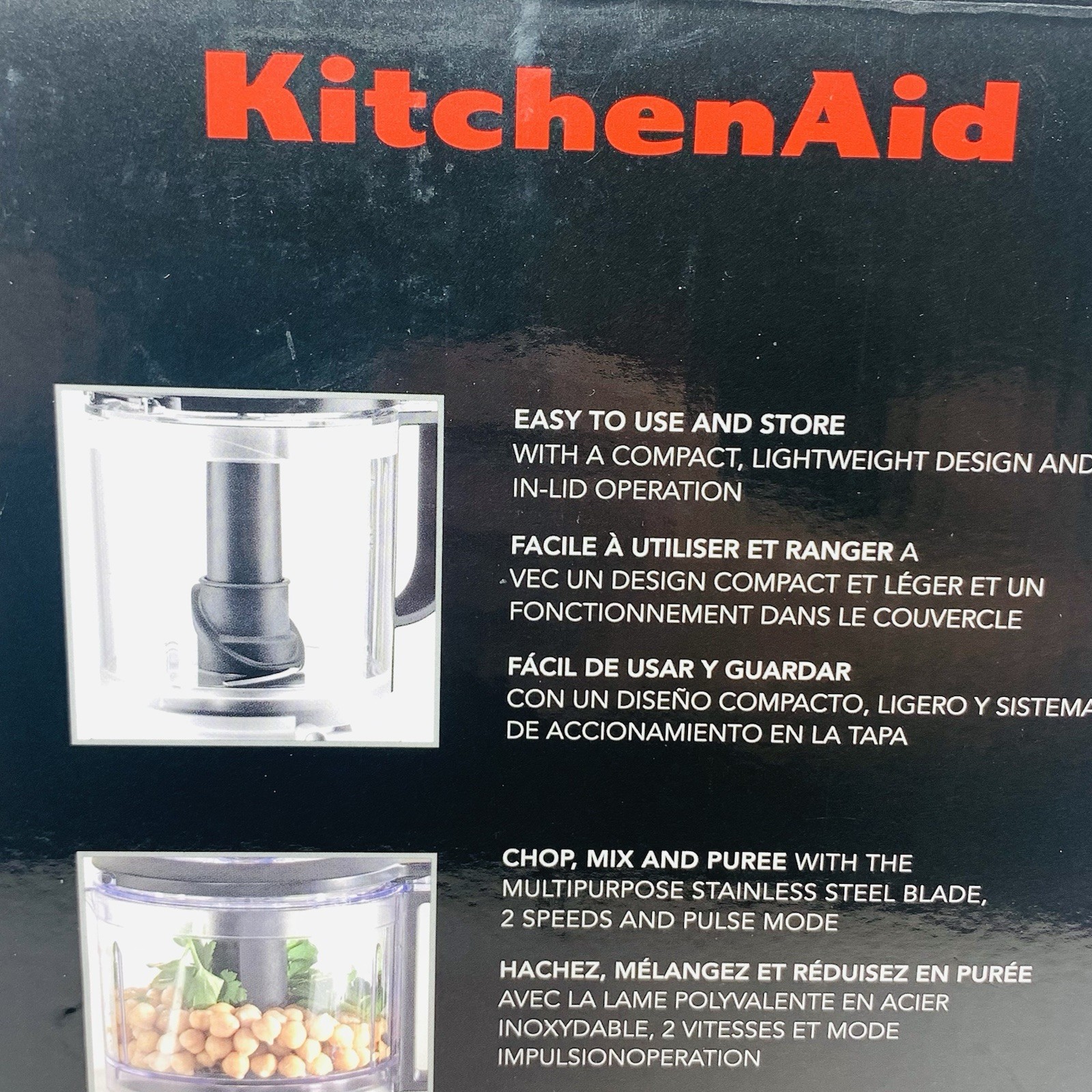 KitchenAid 3.5 Cup Food Chopper Contour Silver – KFC3516CU – Chop – Mix – Purée