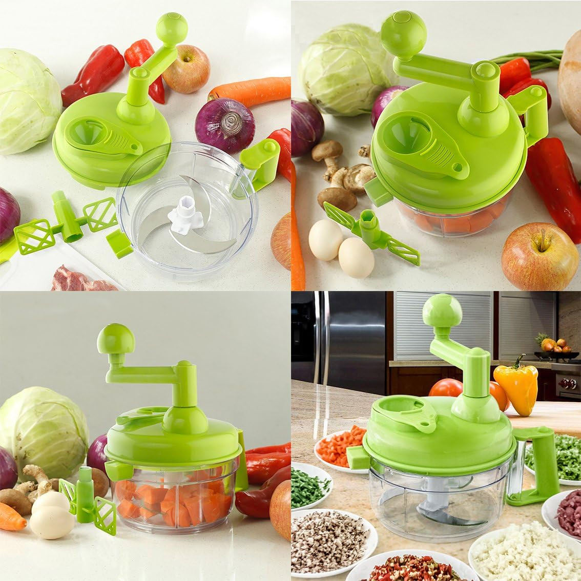 Procesador alimentos manual picador carne verduras frutas con batidor huevo