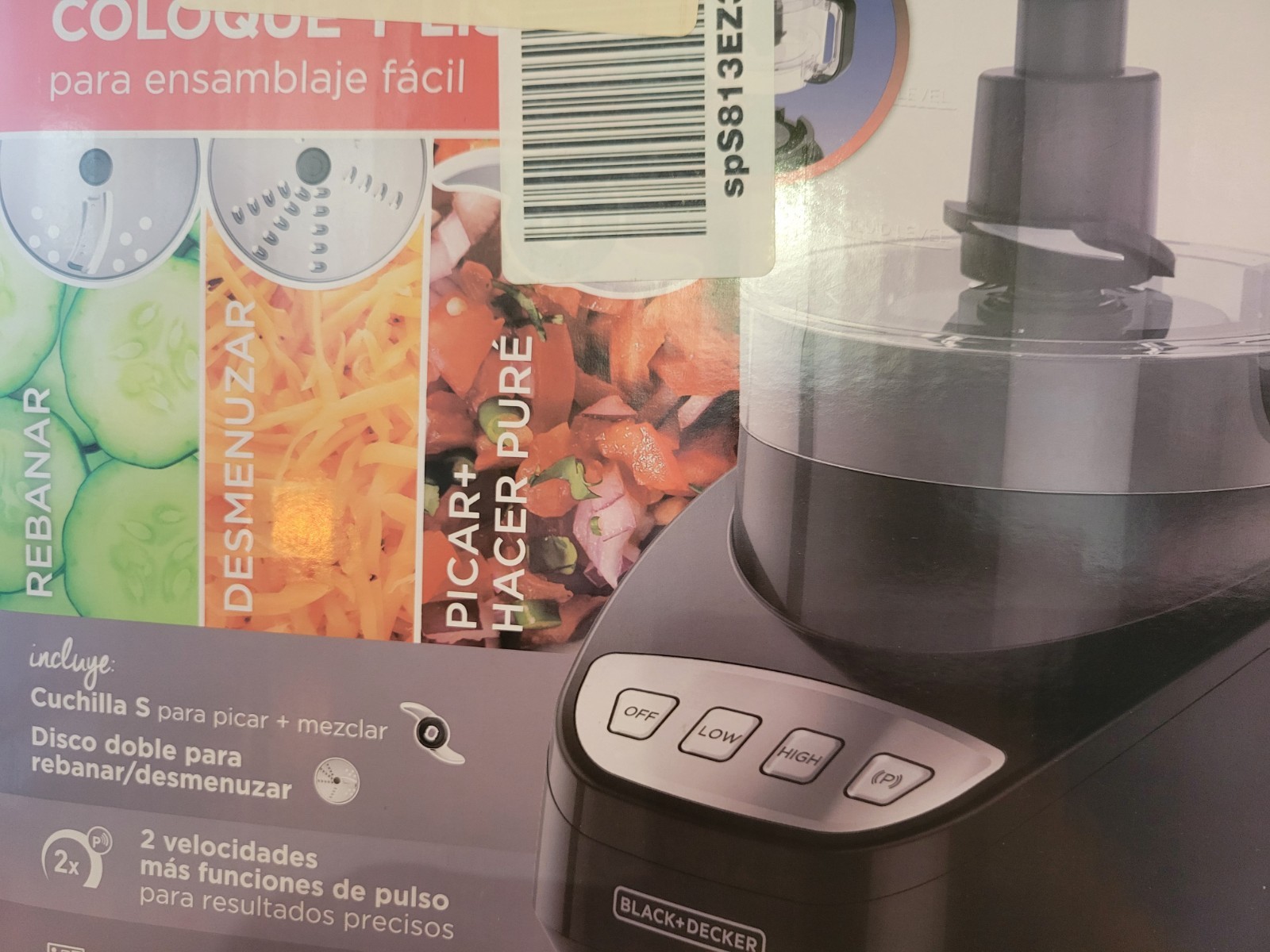 BLACK+DECKER FP4100B 8-Cup Food Processor 450W 2 Speeds Dishwasher-Safe S-Blade