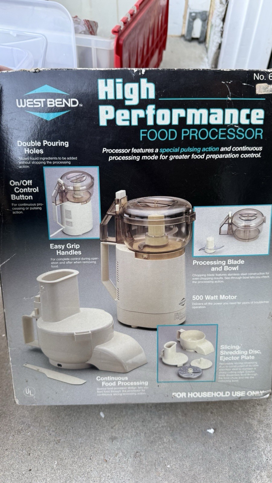 Vintage West Bend Food Processor 6500 Chopper Slicer High Performance Complete