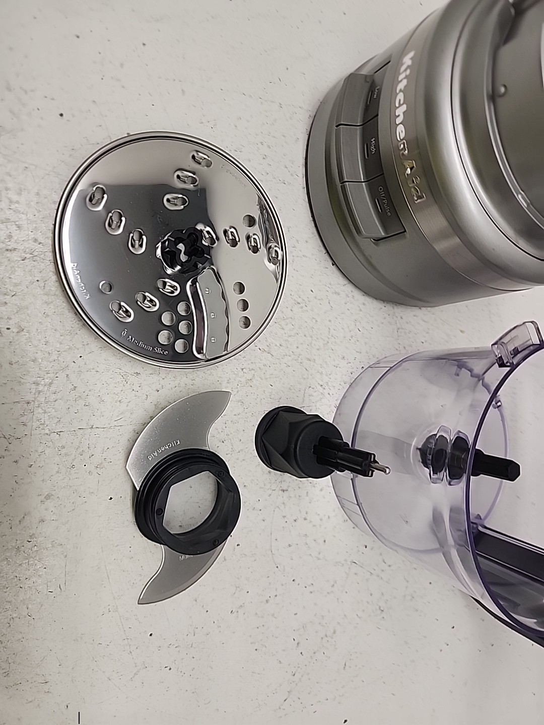 Kitchenaid Food Processor E105402 silver/gray 7 cup Used Tested Working