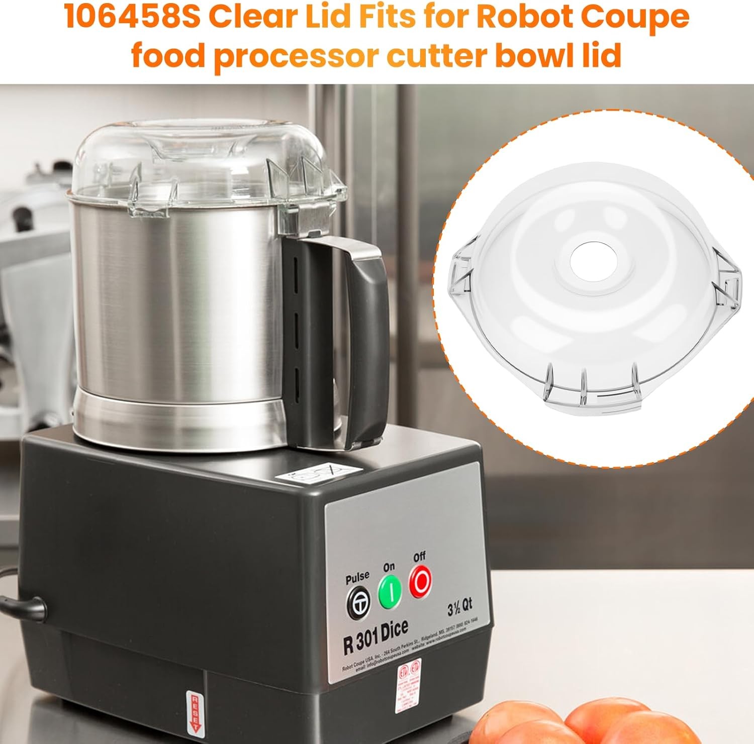 106458S Cutter Bowl Lid for Robot Coupe R2 R2N R2B R2 Dice R101B Food Processors
