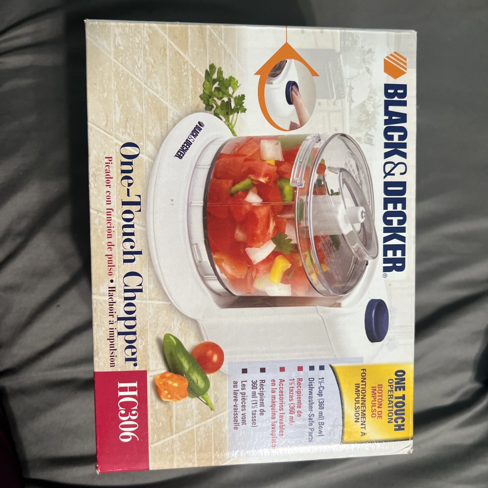 Black & Decker Home 1.5-Cup One Touch Electric Chopper White Model HC306