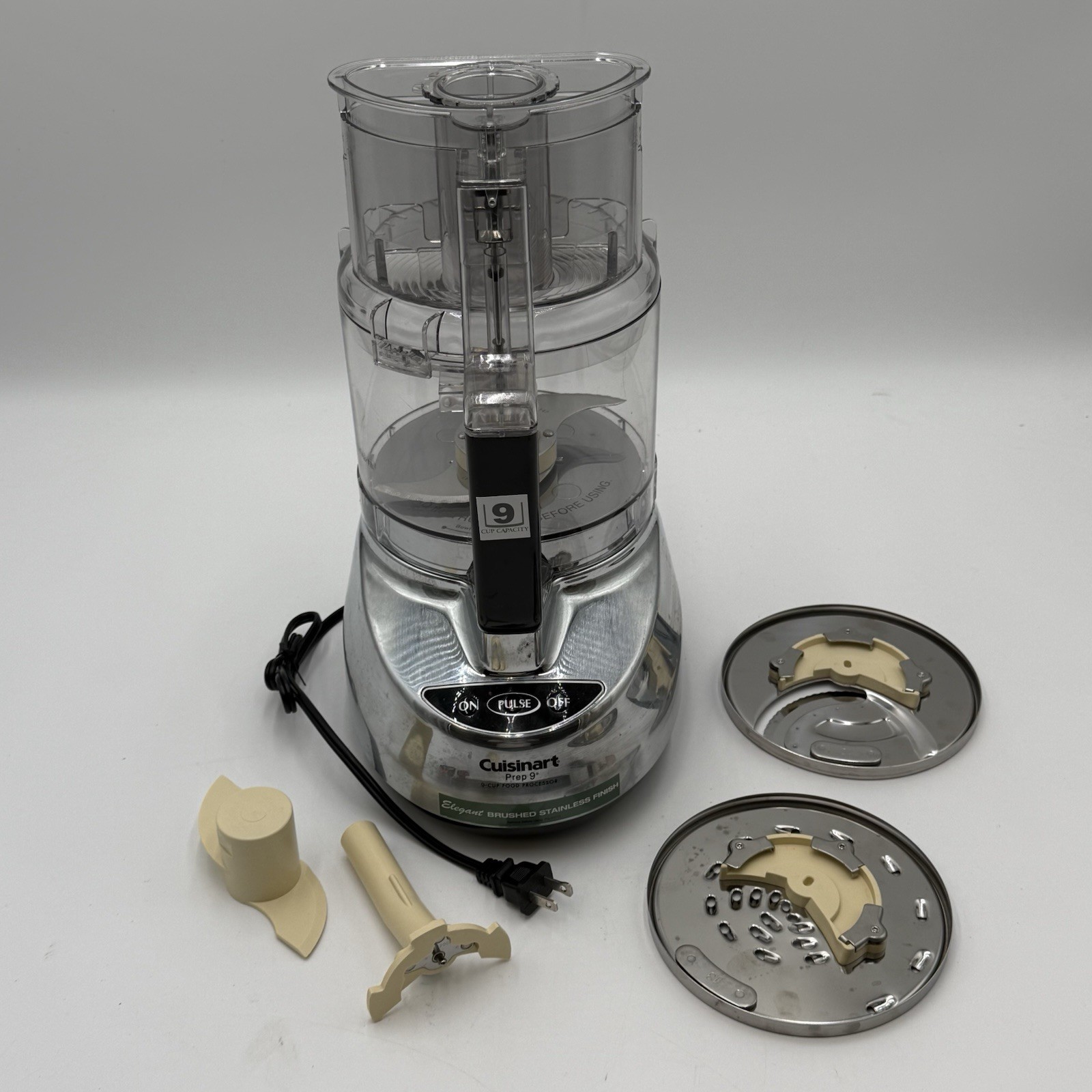 Cuisinart Prep 9 Cup Food Processor Brushed Stainless Finish Tested Working