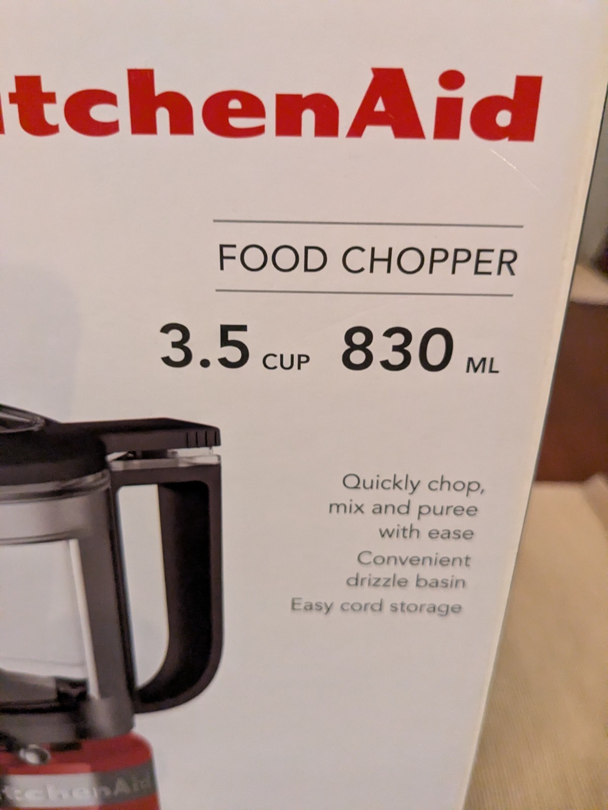 KitchenAid 3.5 Cup Mini Food Processor Red Chopper KfC3516ER Works Great