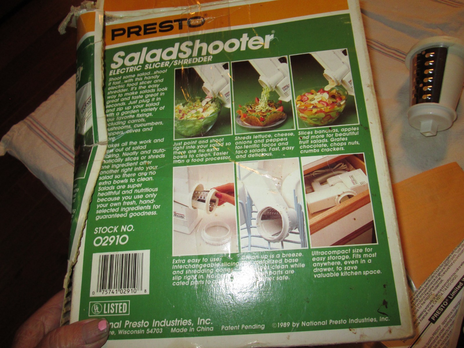 Vtg 1990 PRESTO Salad Shooter 02910 in box instructions gently used