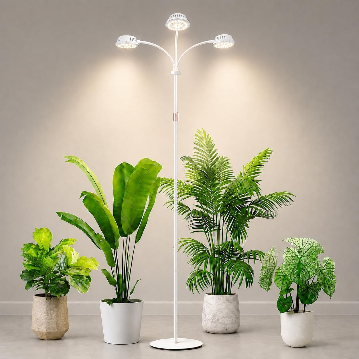 Full Spectrum Plant Light for Indoor Growing,Tri-Head Grow Light with Stand for