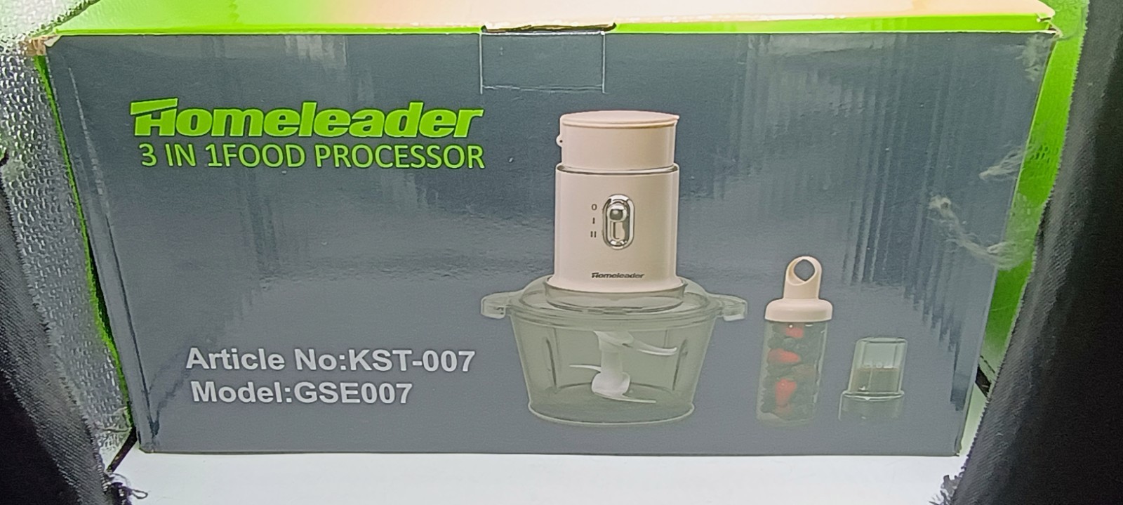Homeleader 3 in 1 Food Processor Blender Steel Blades Open Box NEW