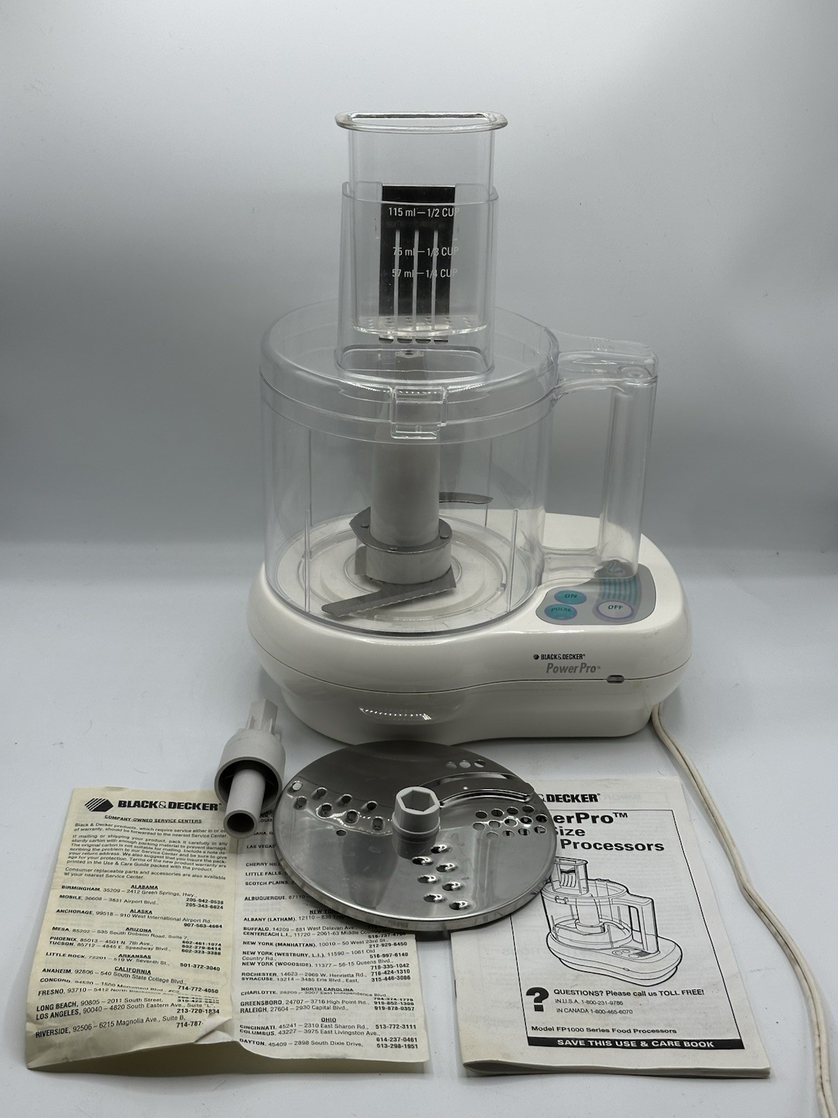 Black & Decker Power Pro FP1000 Full-Size Touch Control Food Processor W/Box!