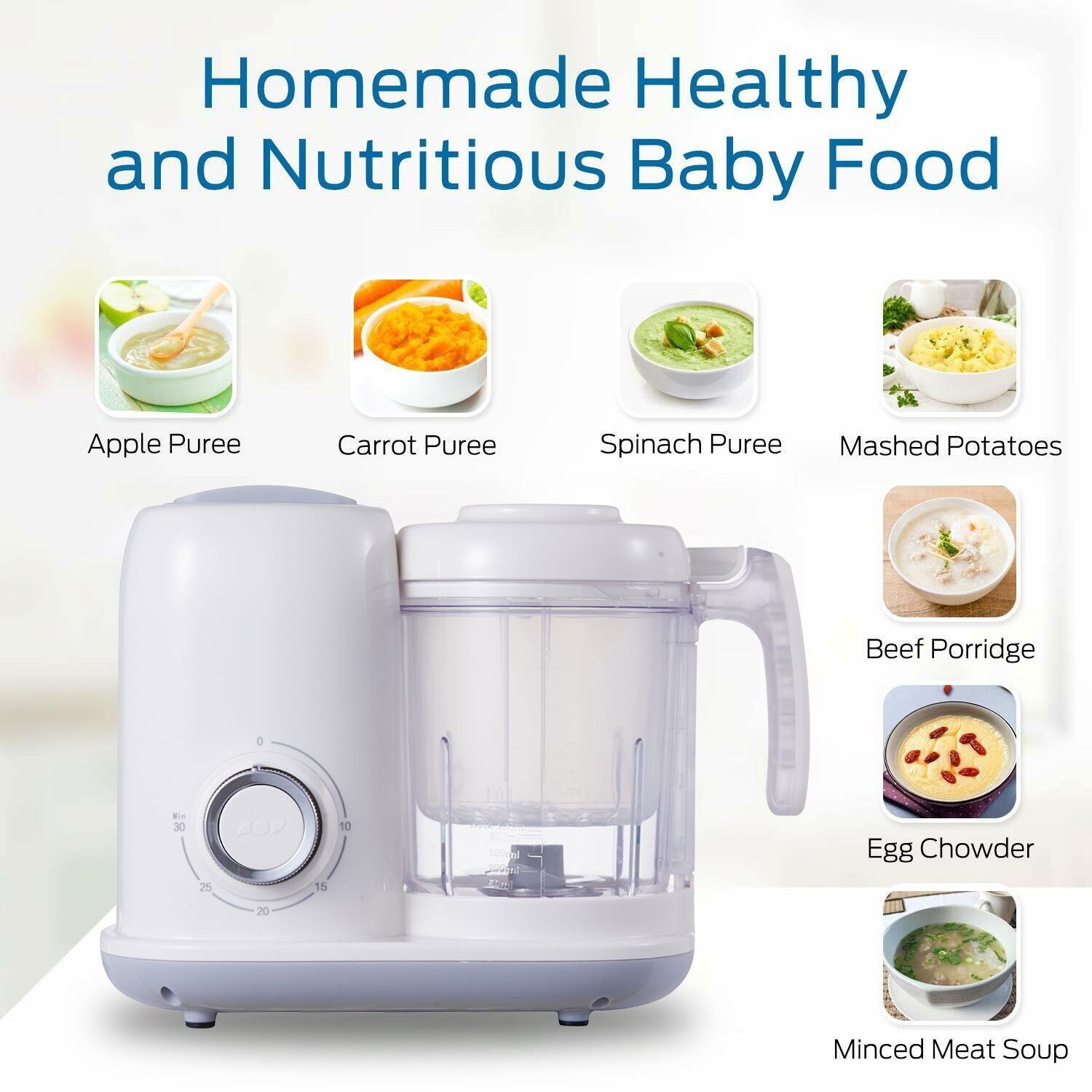 5 in 1 Multifunctional Food Processor 600W Kitchen Food Chopper Blender 10 Cups