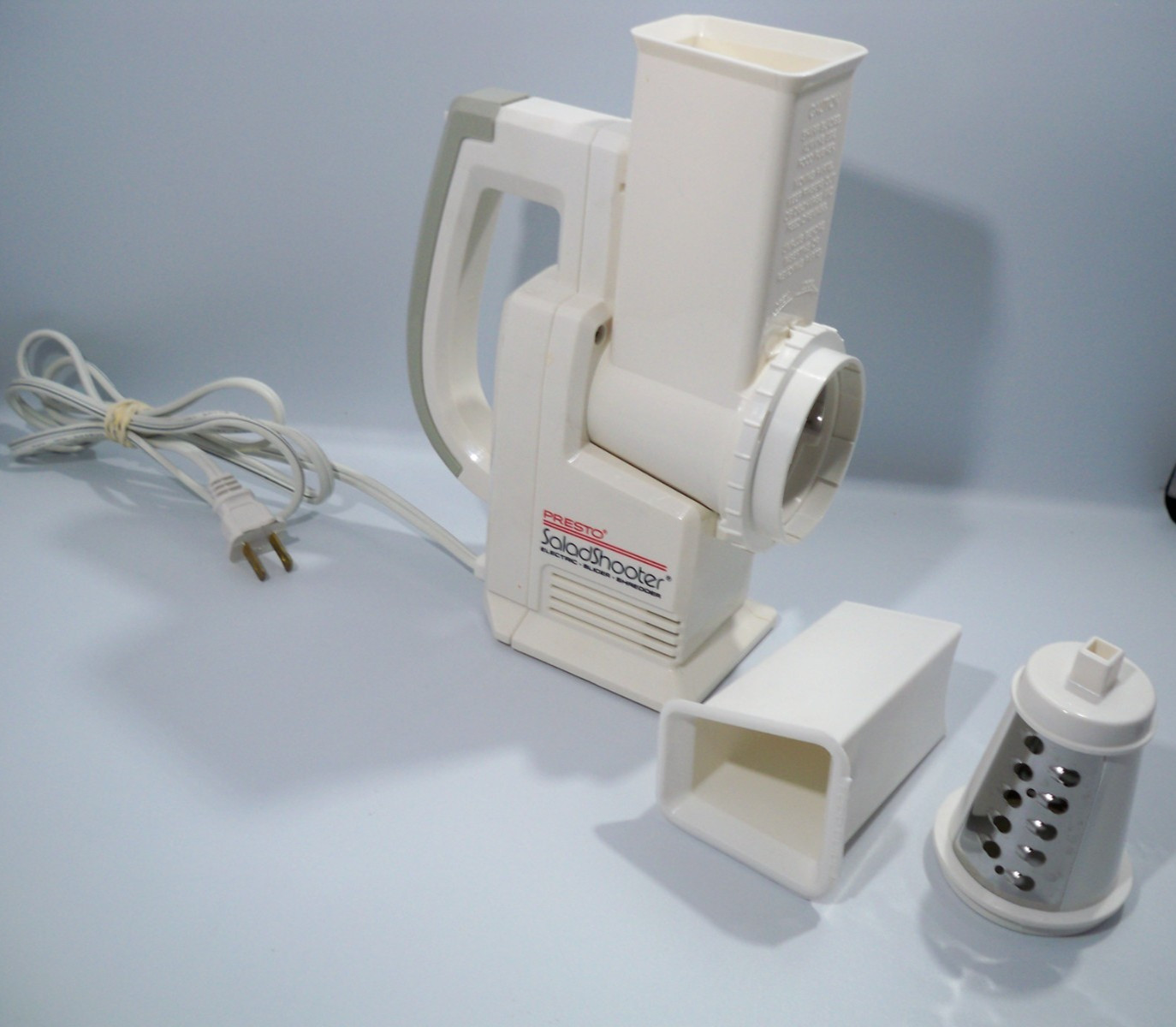 Presto Salad Shooter 0291003 Electric Food Slicer Shredder with 2 blades