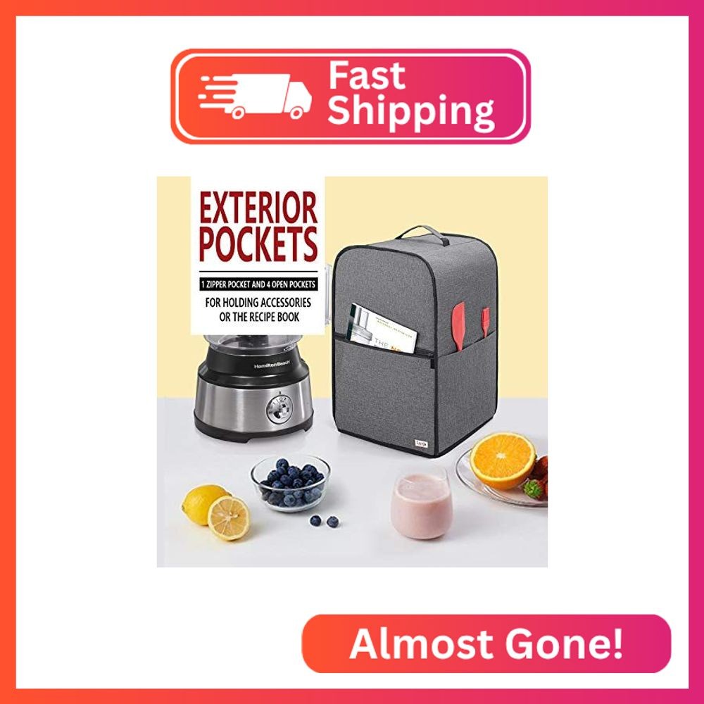 Luxja Food Processor Cover for Cuisinart and Hamilton Beach 10-14 Cup Processor,