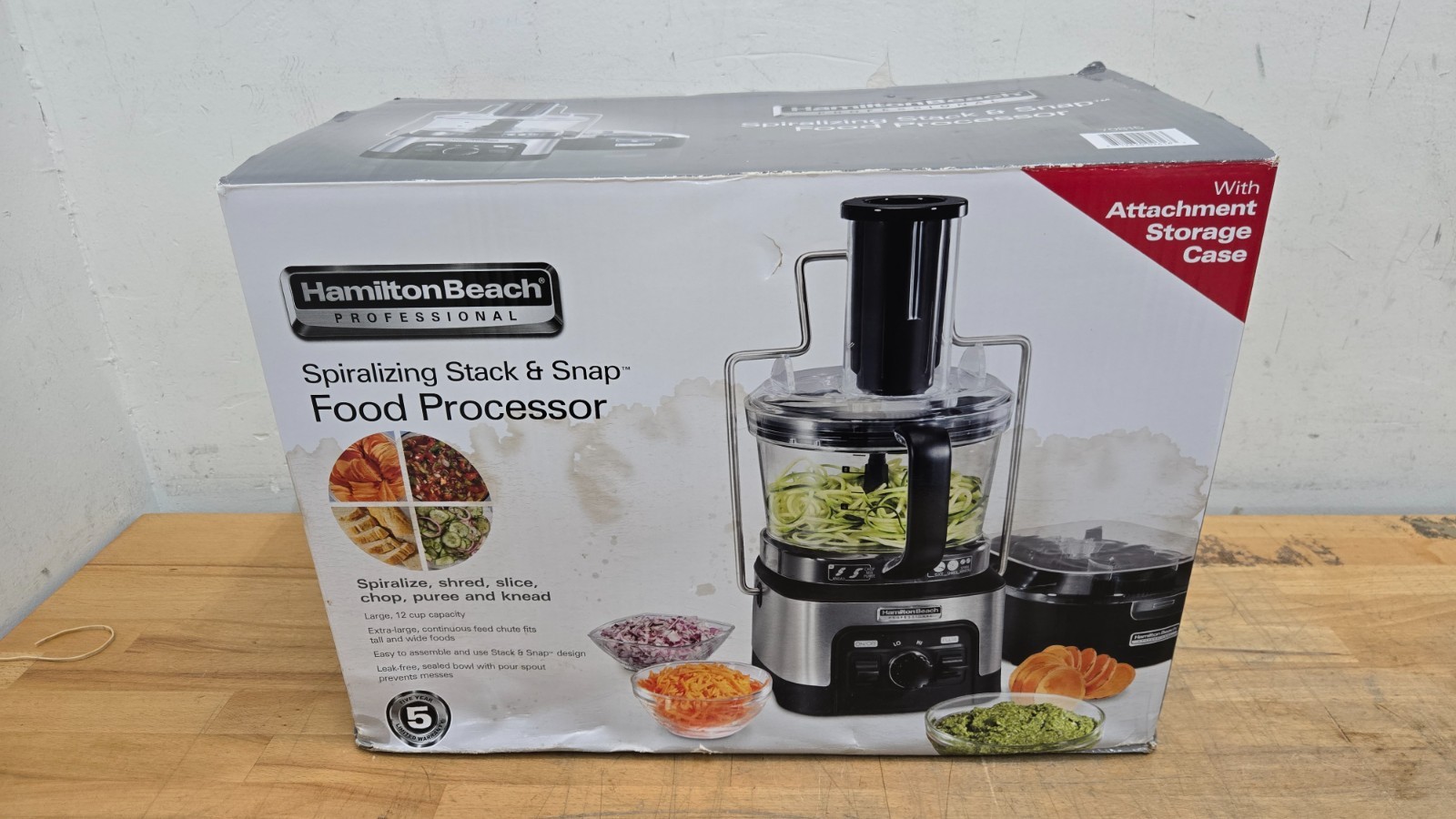 Hamilton Beach 70815 Spiralizing Stack & Snap 12 Cup Food Processor