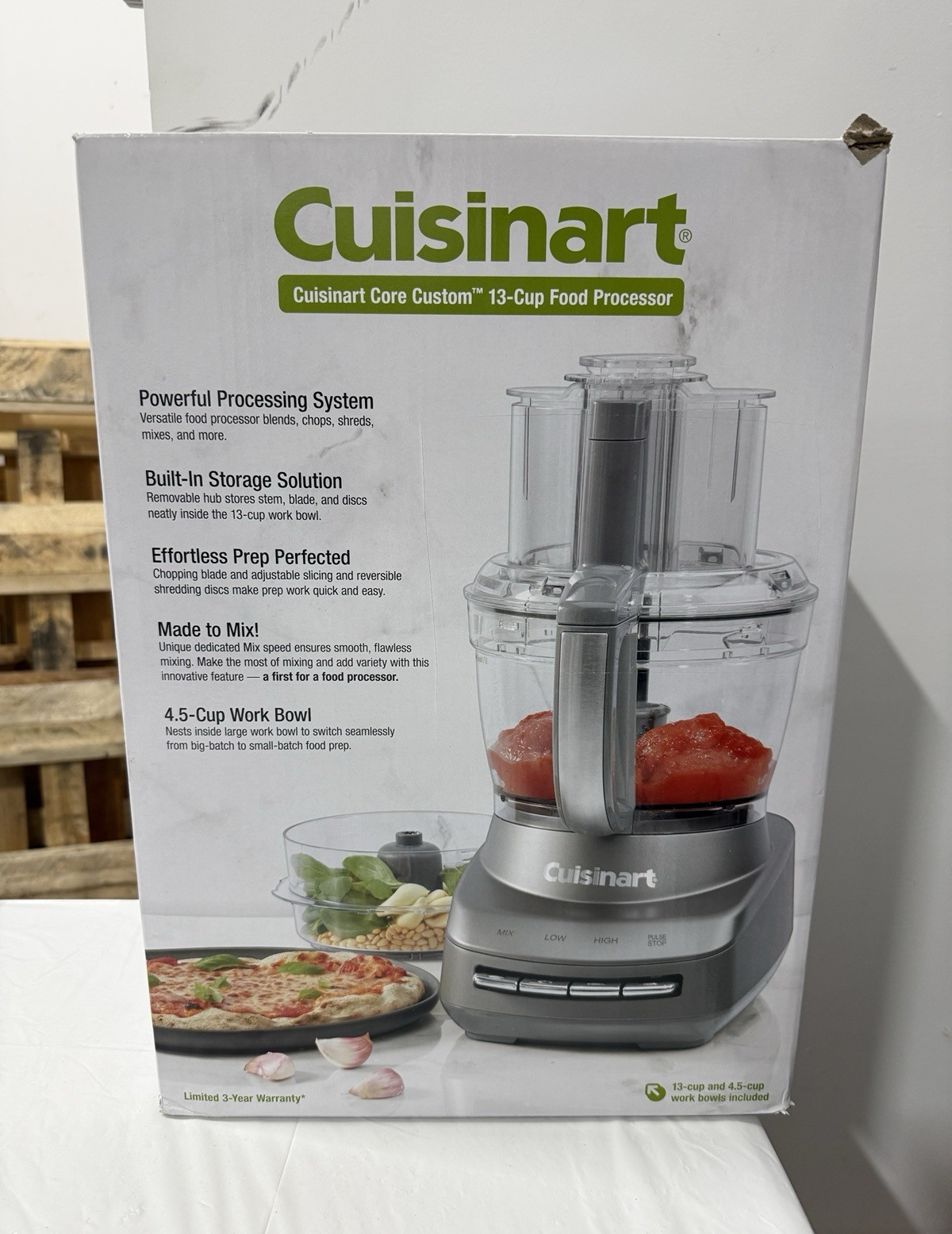 Cuisinart Core Custom 13-Cup Food Processor Silver w/ 4.5-Cup Bowl Storage