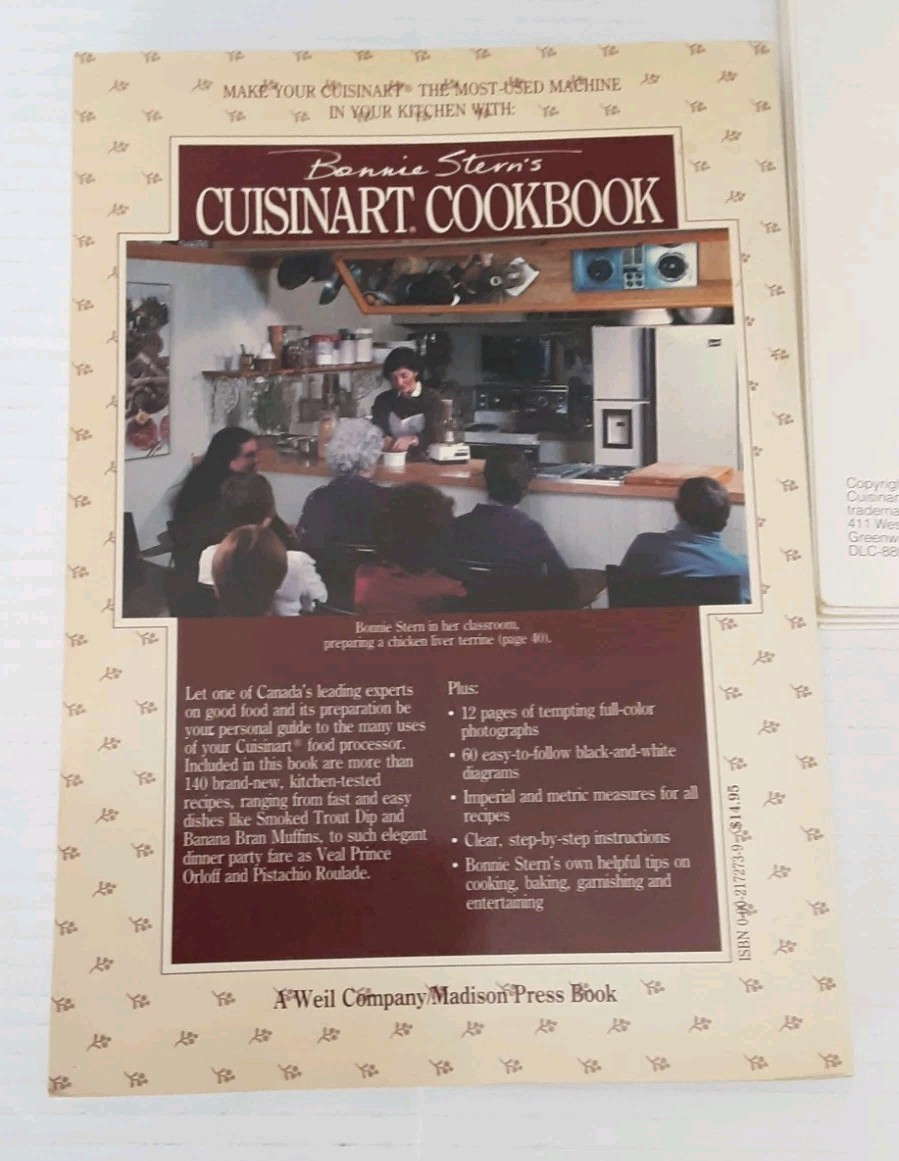 Cuisinart DLC-8 Plus Food Processor Manual Instructions Recipe Book Booklet Only