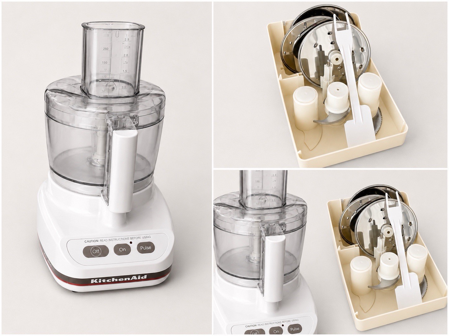 Kitchenaid KFP600 WH 11 Cup Food Processer w/ Accessories Toolbox Blades White