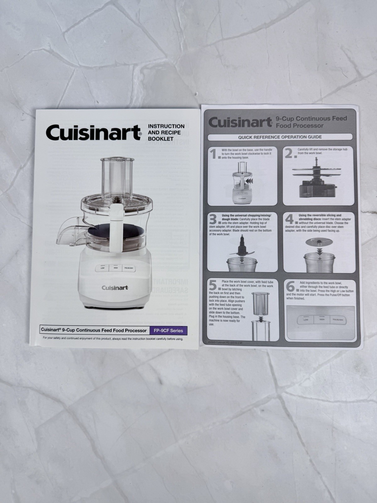 Cuisinart FP-9CF 9-Cup Continuous Feed Food Processor 500W White w/ Blades