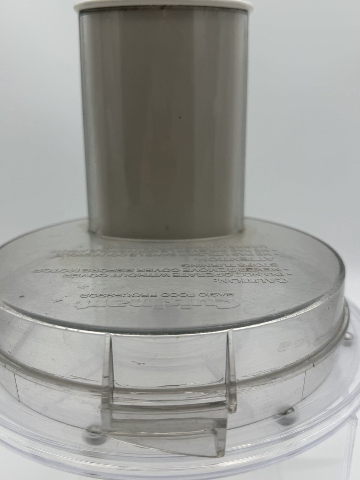 Genuine Cuisinart Basic Food Processor Work Bowl Lid with Pusher & Slicing/Shre