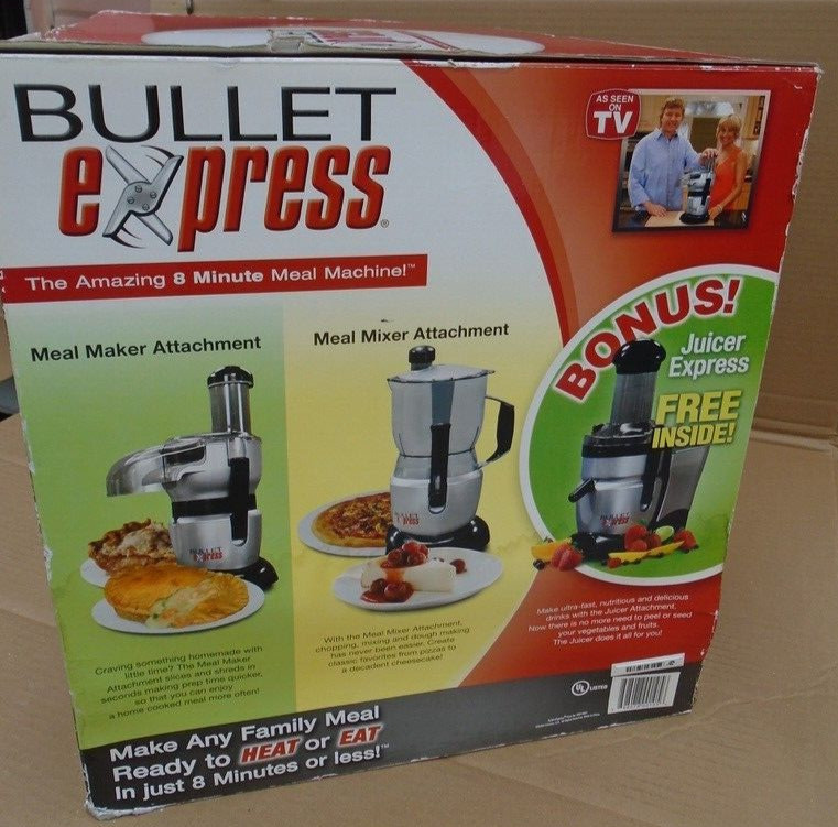 The Bullet Express System with Bonus Juicer Express Trio Meal Maker NEW Open Box
