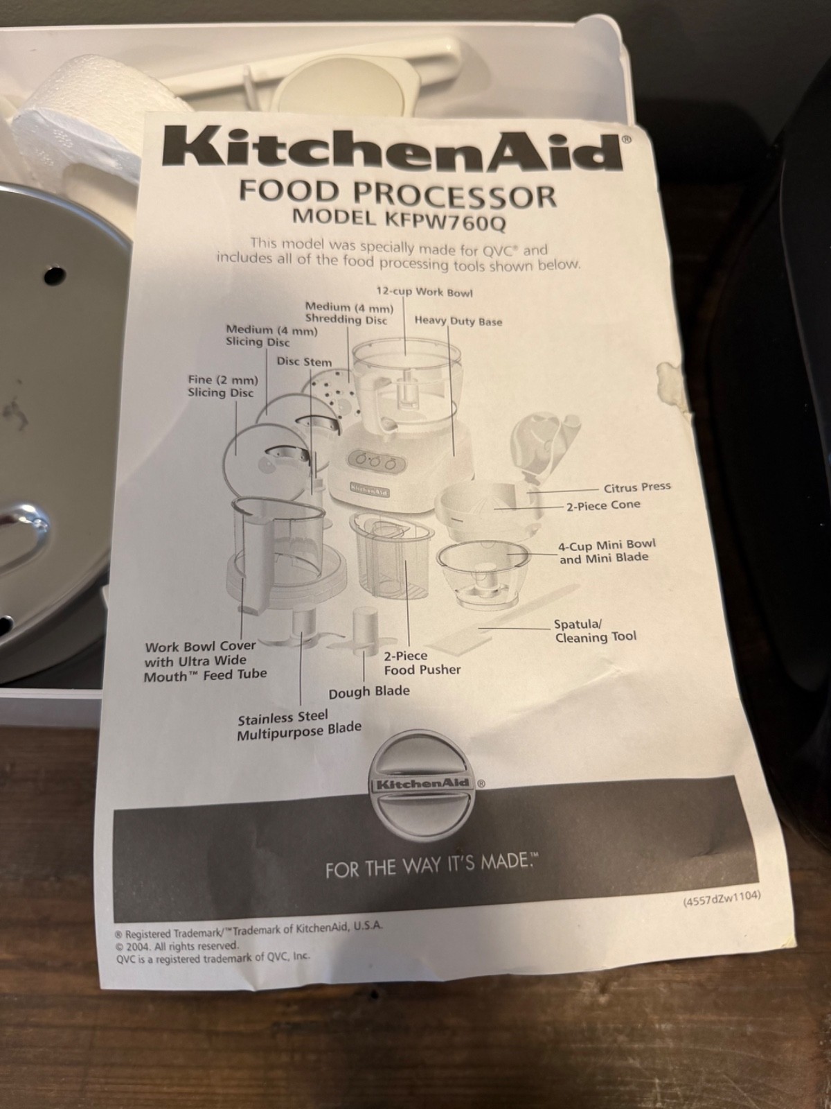 KITCHENAID Food processor KFPW760Q Black EUC used once w juicer attachments