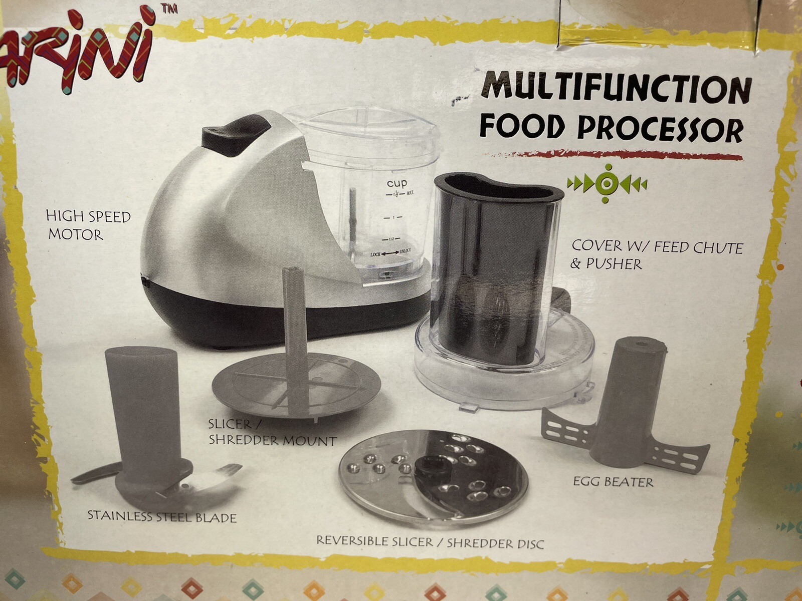 Parini Multifunction Food Processor/Blender NDJ-208 CHOPS/DICES/SHREDS NOB