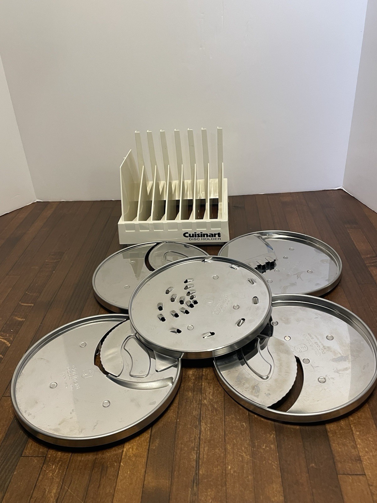 Lot Of 5 Cuisinart DLC-7 Disc Food Processor Blades & Holder Slice Shred