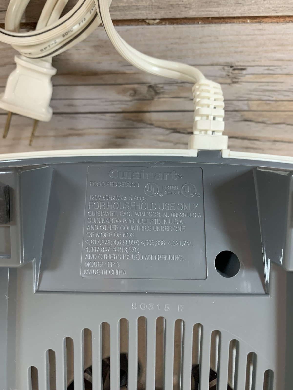 Cuisinart FP-3 Food Processor White/Gray – POWER BASE ONLY TESTED WORKS