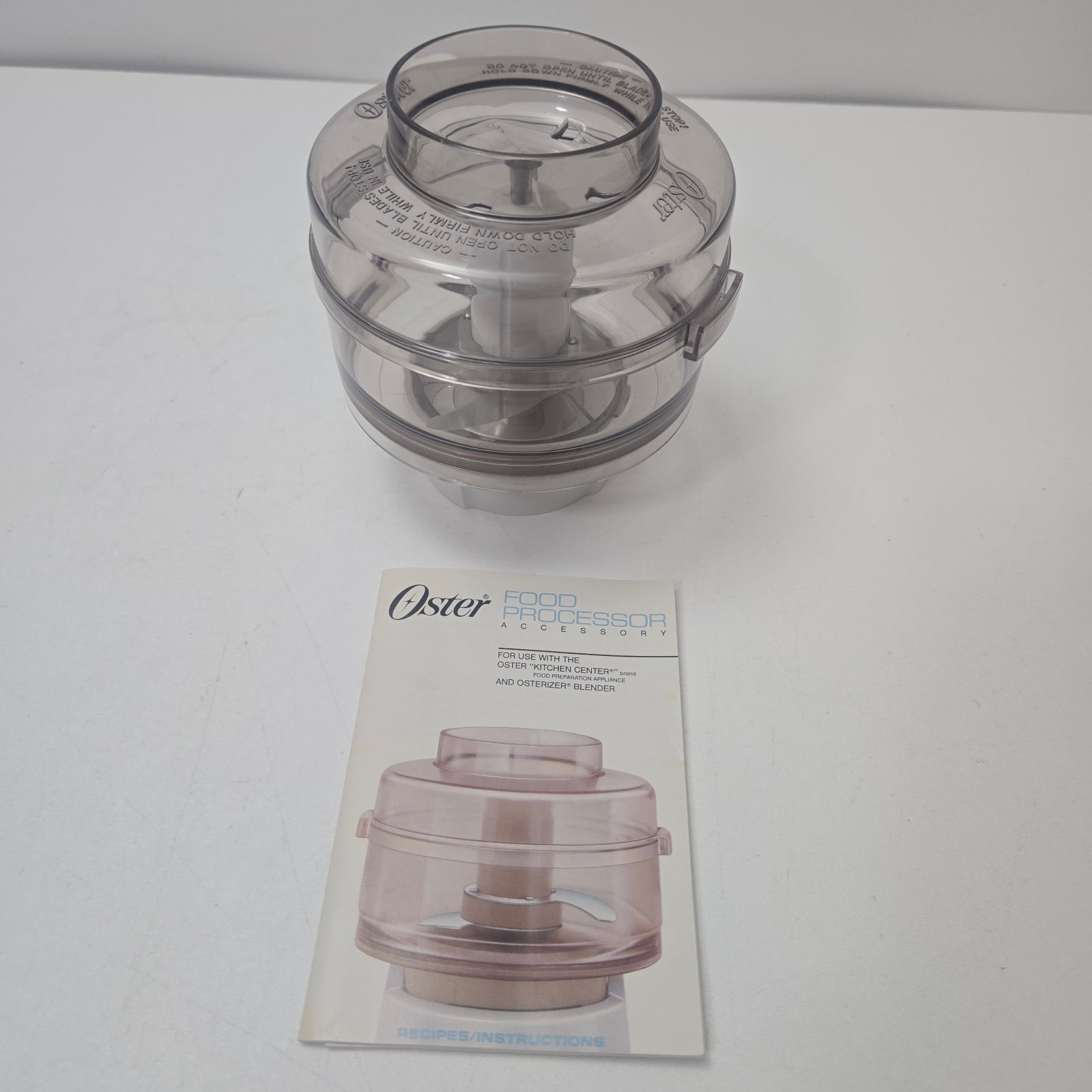 Vintage Oster Food Processor Accessory for Oster Blender Model 5900-06 w/Book