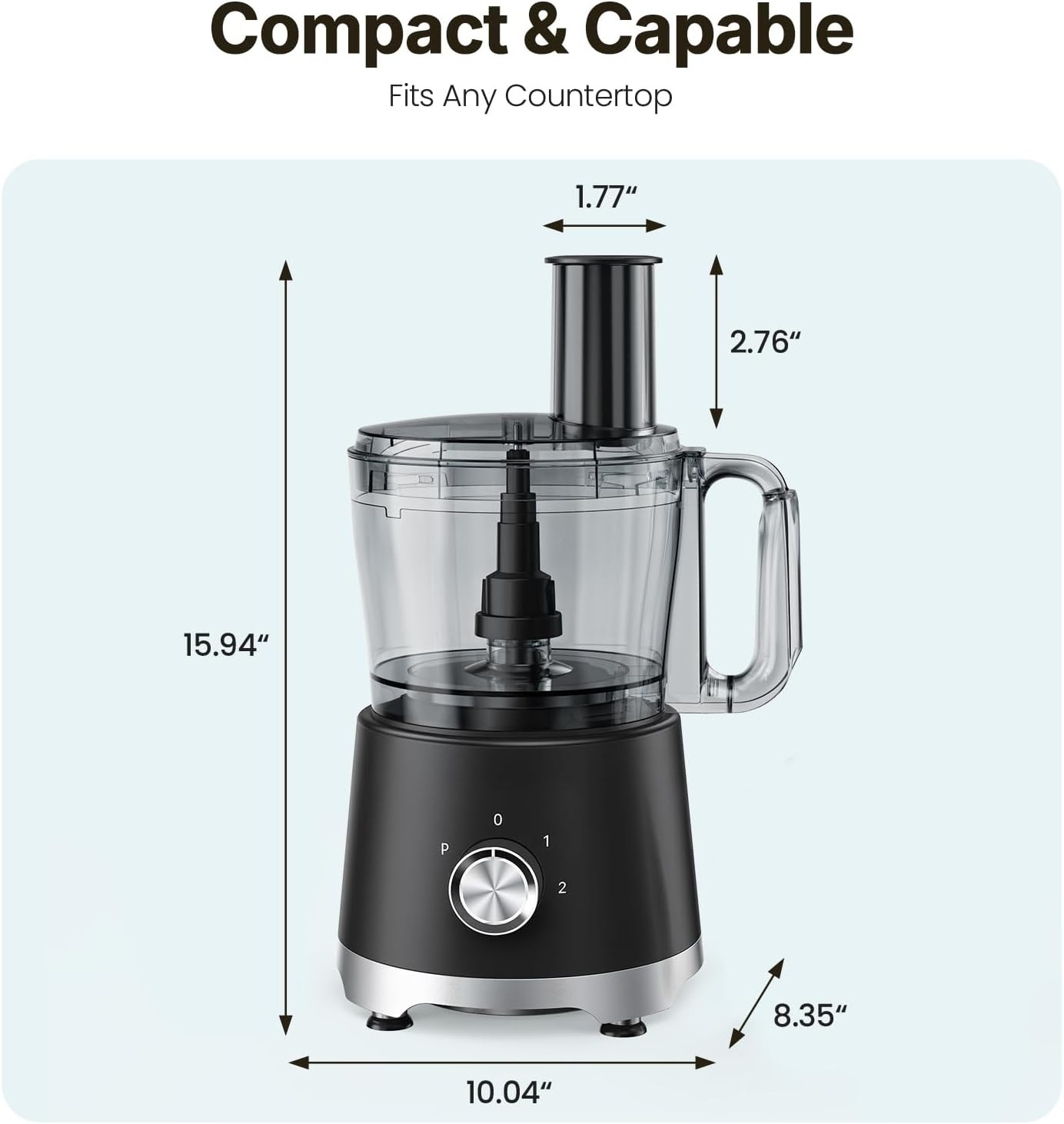 Food Processor 10.5 Cup, Vegetable Choppers with Slicing Shredding Chopping Knea