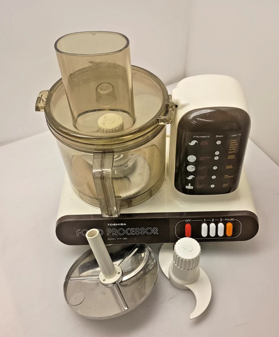 Vintage Toshiba TFP-800 Food Processor Complete Working Made in Japan 1980s