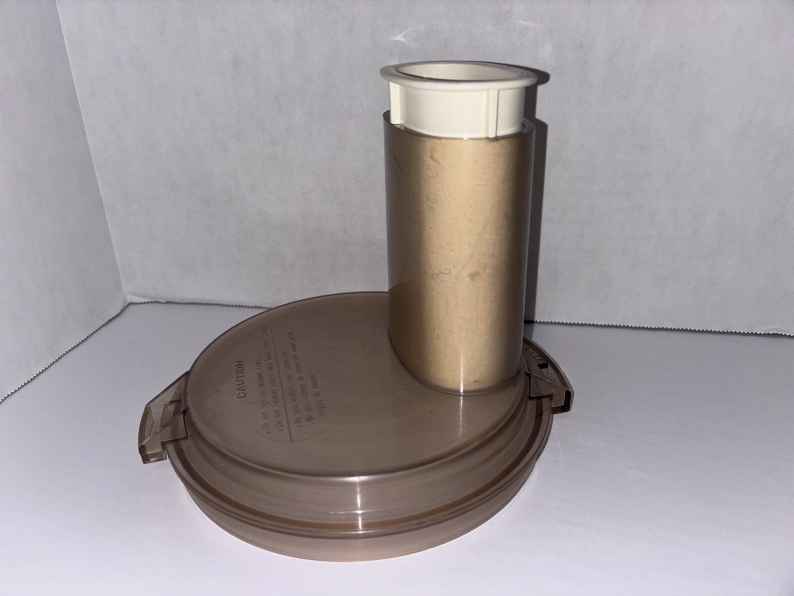 Robot Coupe Food Processor RC-2B Work Bowl Lid Amber Genuine France With Pusher