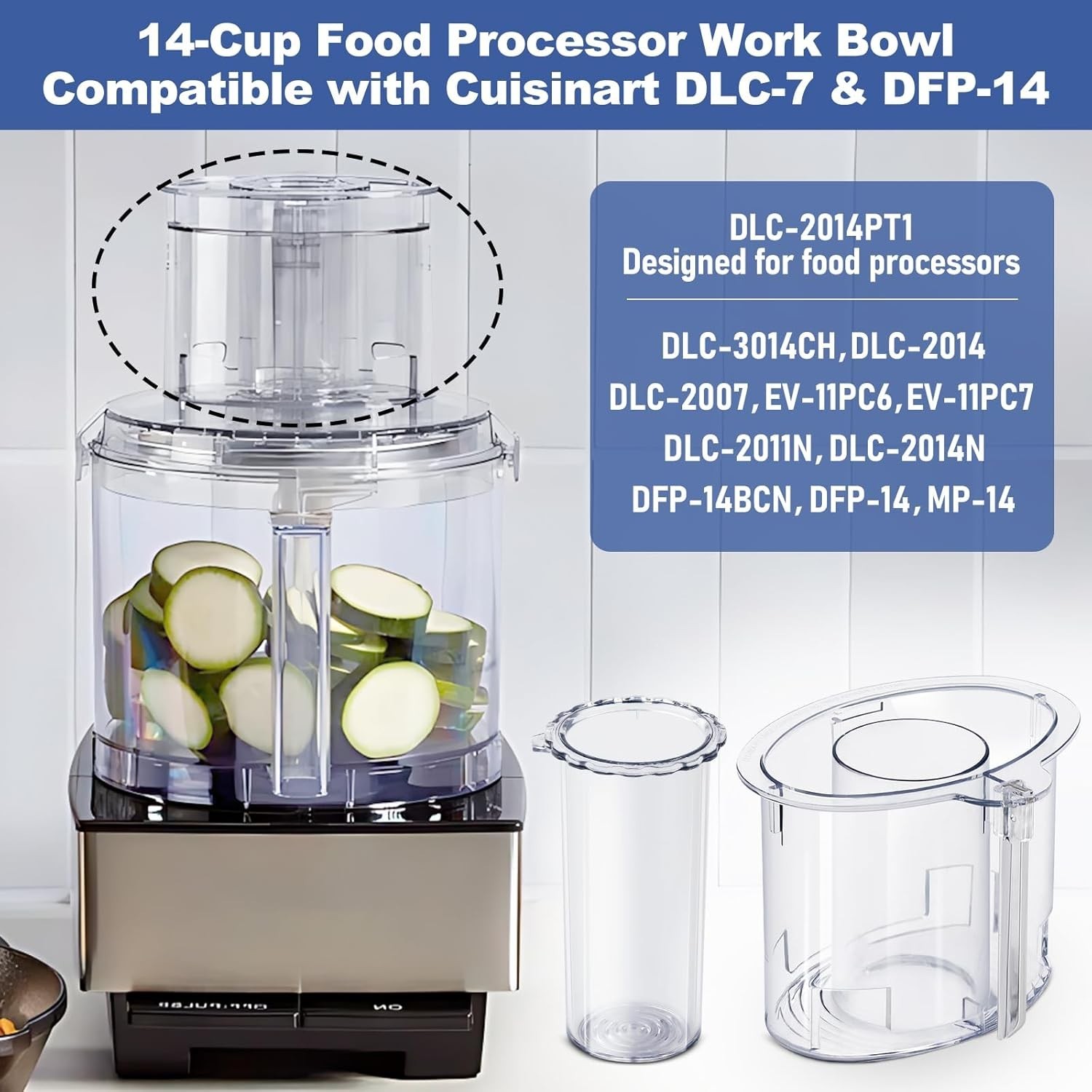 Food Processor Replacement Bowl & Lid Set Fits DFP‑14 DLC‑2014 Models