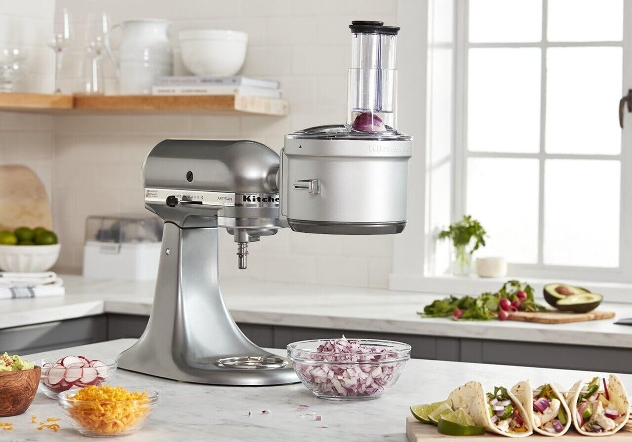 KitchenAid KSM2FPA Food Processor Attachment, Dicing Kit, Silver,Brand new