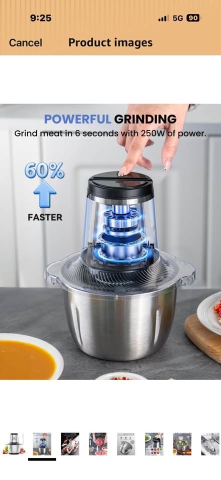 Food Processor Small, 6 Cup Food Chopper with Container, 1.5L 250W Electric Meat